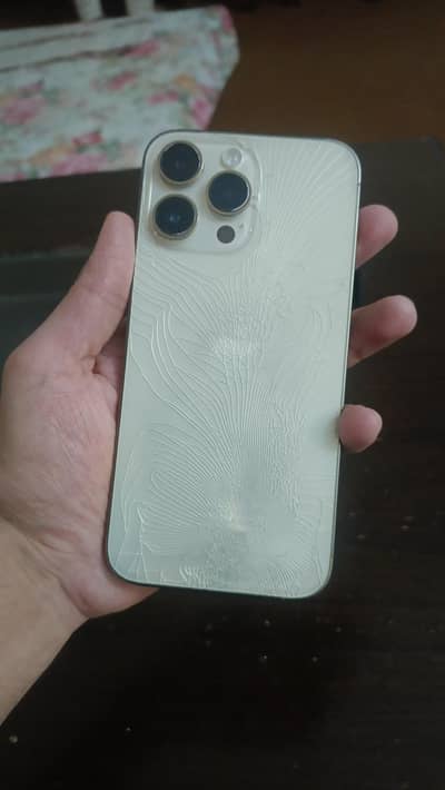 Apple iPhone 14 Pro Max FU 128GB- Gold Color - Back Broken