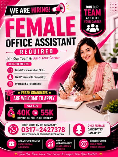 female office assistant required