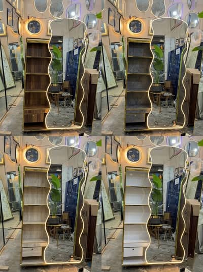 Full Length Wavy Mirror storage mirror trending design/ 03326037823
