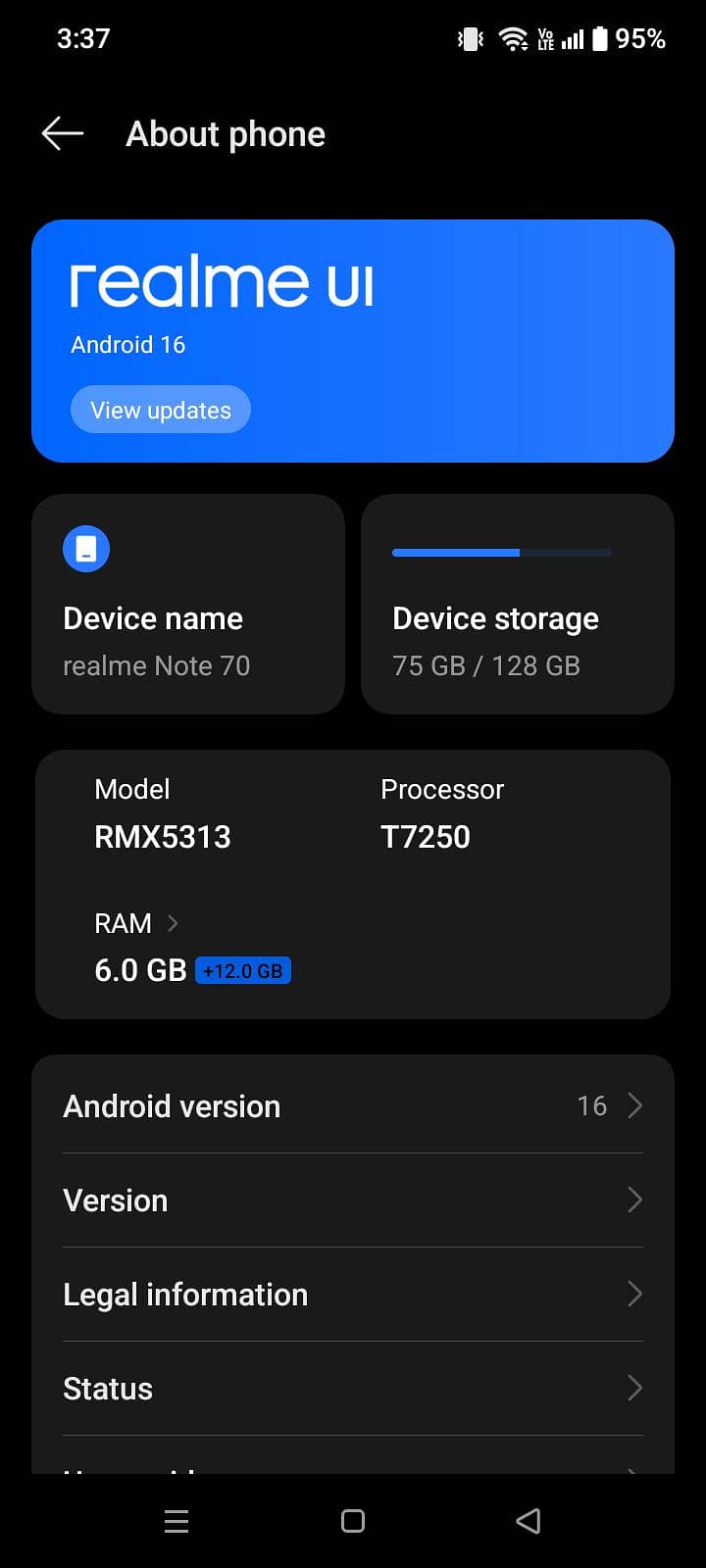 Realme note 70 3