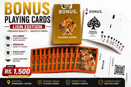 Bonus Playing Cards (Lion Design) - Excellent Condition