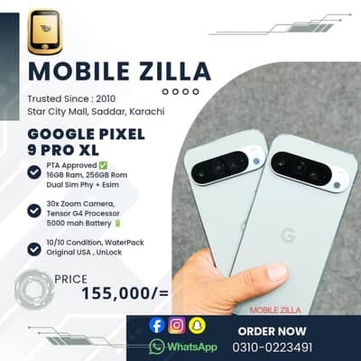 Google Pixel 9 Pro XL, 16/256, Brand New, PTA Approved MOBILE ZILLA