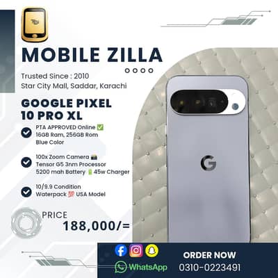 Google Pixel 10 Pro XL, 08cycle, 100%BH, PTA Approved MOBILE ZILLA