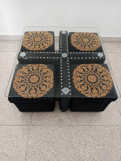 4 Seater Glass Dining Table Set | Excellent