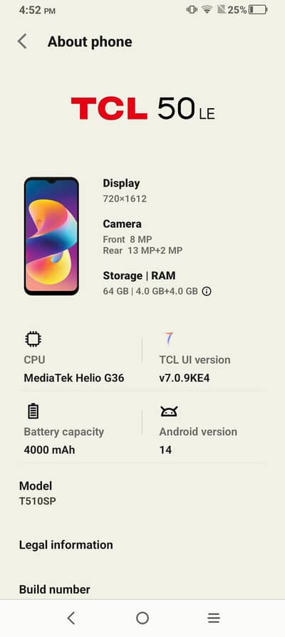 TCL 50 Le 8 64 GB American mobile