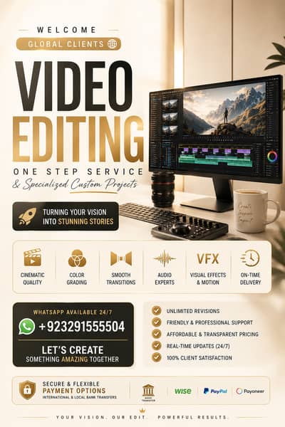 professional video editor with years of real world industry experience