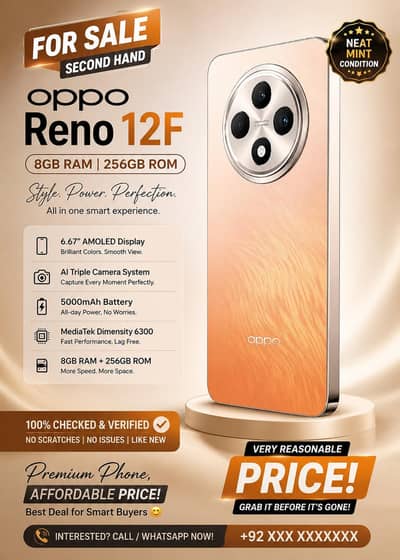 OPPO Reno12 F for sale or exchange with good option