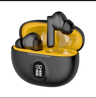 Premium Wireless Earbuds Black Yellow