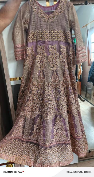 “Purple Embroidered Formal Dress with Dupatta”