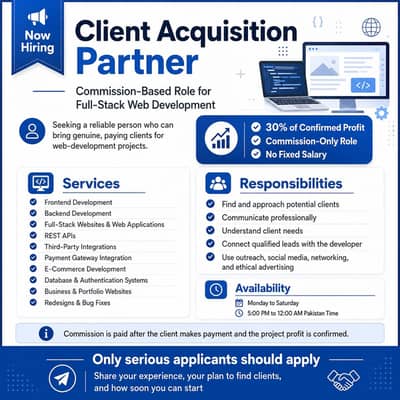 Commision based  sales person for website clients