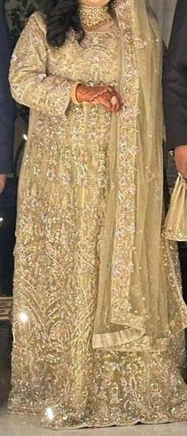 Designer Heavy Golden Bridal walima max