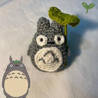 Crochet totoro keychain