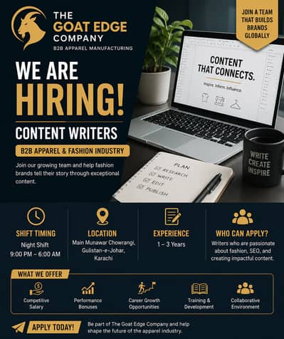 Content Writer (B2B Apparel & Fashion Industry)