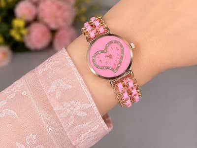 stylish heart ladies watch Fancy bracelet watch