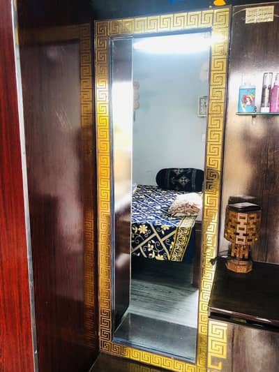 Wooden Dressing Wardrobe with Mirror – Good Condition