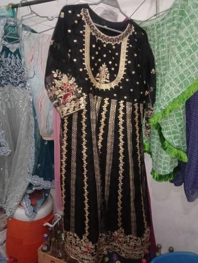 BLACK FANCY EMBOROIDERED FROCK