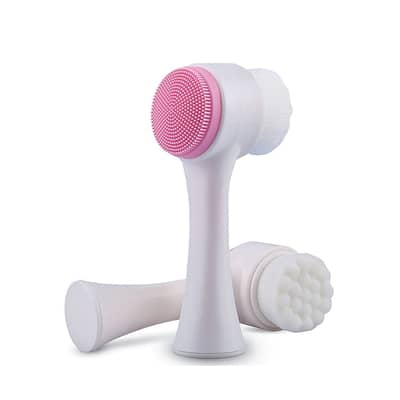 Silicone 3D Double Sided Face Cleaning Brush 2 in 1 Face Brush