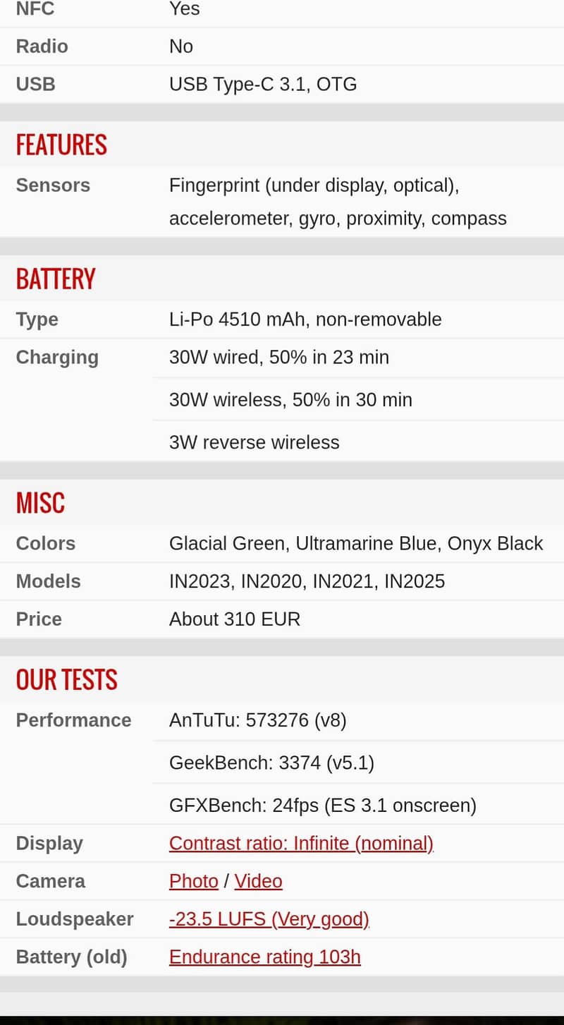 One Plus 8 Pro 8