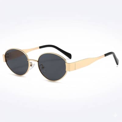 Gold Oval Metal Frame Sunglasses | Retro Fashion Women's Eyewear
