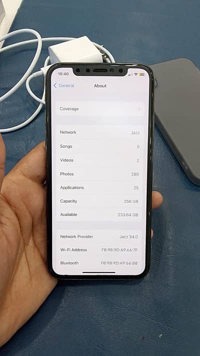 Iphone x256gb Pta 1st hand use 03035434687