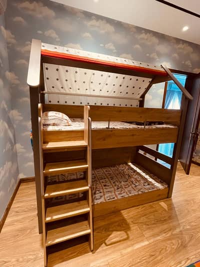 New bunk bed with mattresses