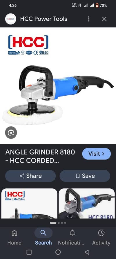 HCC angel grinder Model 8081
