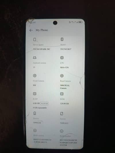 Tecno Spark 20C 8/128 | Box + Charger| Fully Working