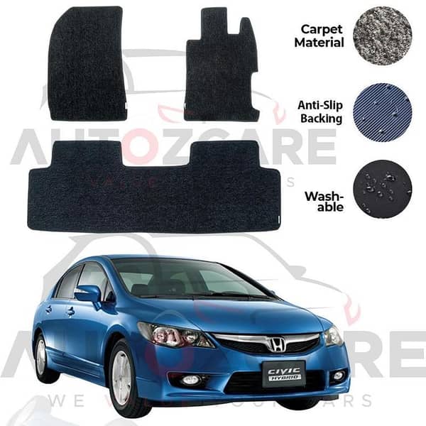 Honda Civic Reborn Genuine Fitting Carpet Floor Mat 3PCS - Model 2006-2012