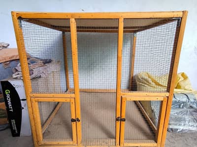 New wooden cage with steel mesh 3×3