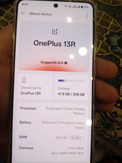 one plus 13 R model, 16-256GB