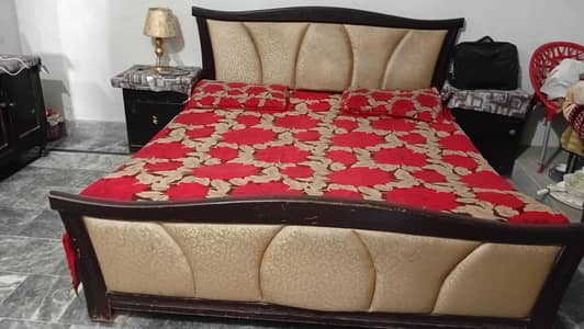 Urgent Sale Double Bed with Side Tables & Matress