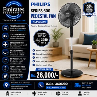 Philips Series 600 Pedestal Fan ACP620/01 | Powerful & Quiet
