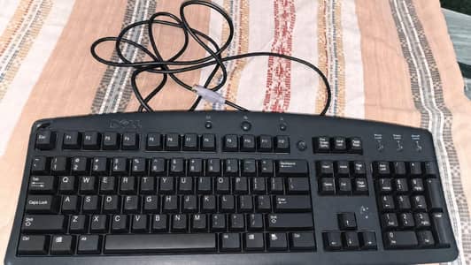 old monitor mouse keyboard and wires