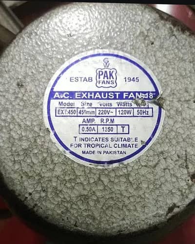 Pak Fan 18-Inch Exhaust Fan | Brand New | Unused | Strong Airflow