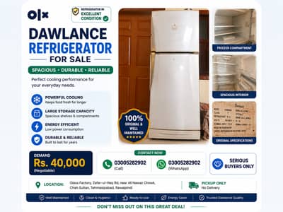 Dawlance Refrigerator Double Door 9166WBS - Good Condition