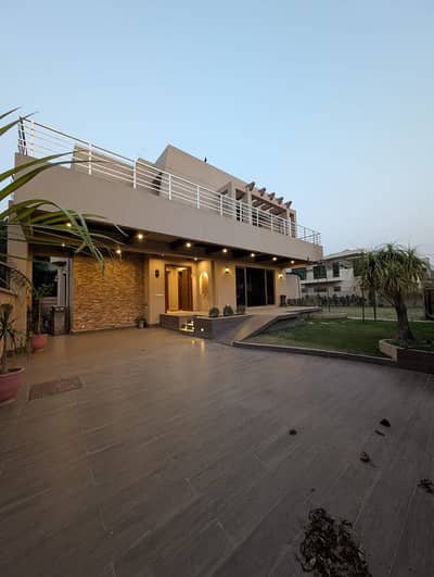 One Kanal Lash Green Lawn + One Kanal Ultra-Modern Design Most Beautiful Full Basement Bungalow For Sale At Prime Location Of DHA Lahore Near To Park Masjid Jalal Sons & Commercial Market