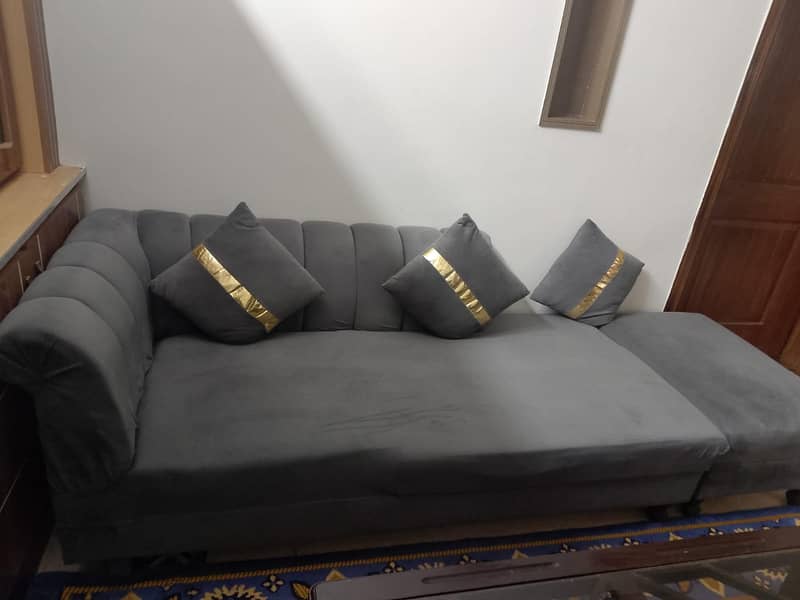 L shape sofa set  good  condition 1