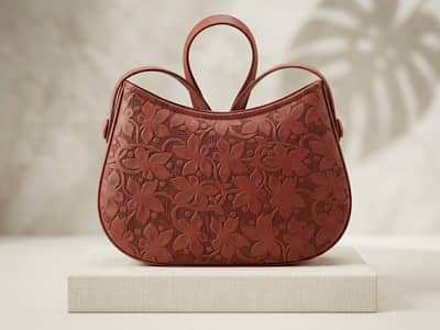 Elegant Embossed Floral Handbag