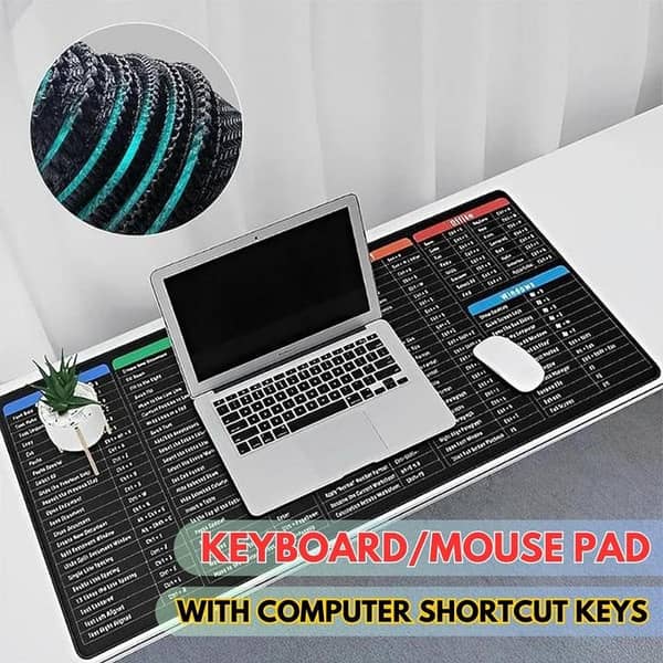 Keyboard/Mouse Pad Excel Mouse Pad Shortcuts, Excel Short Cut Desk Mat, Excel Shortcut Keys Mouse Pad, Word/Excel Shortcuts Cheat Sheet Mouse Pad, Non Slip Rubber Base Mice Smooth Excel Cheat Sheet Mouse Pad