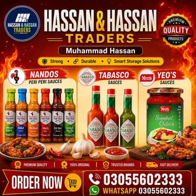 Premium Sauces Nando’s, Tabasco & Yeo’s | Chili | Garlic | Hot Sauces