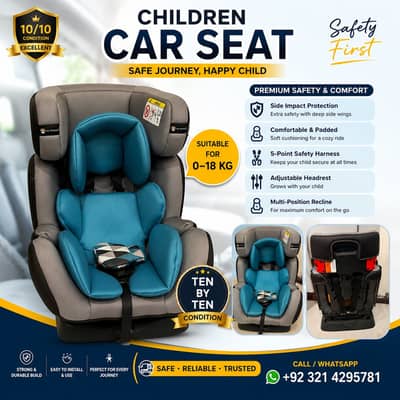 Children Car Seat 0–18 KG | Excellent Condition 10/10 |Premium Quality