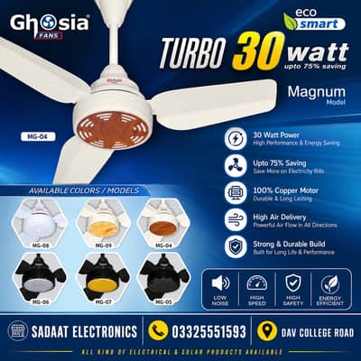 Ghosia Fans/AC-DC Fans /Solar Fans /Sadaat Electronics