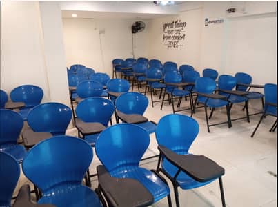Premium Blue Student/Training Chairs with Writing Tablets – Multiple