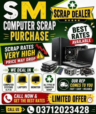 COMPUTER, PC & LAPTOP SCRAP PURCHASE IN BEST MARKET RATES