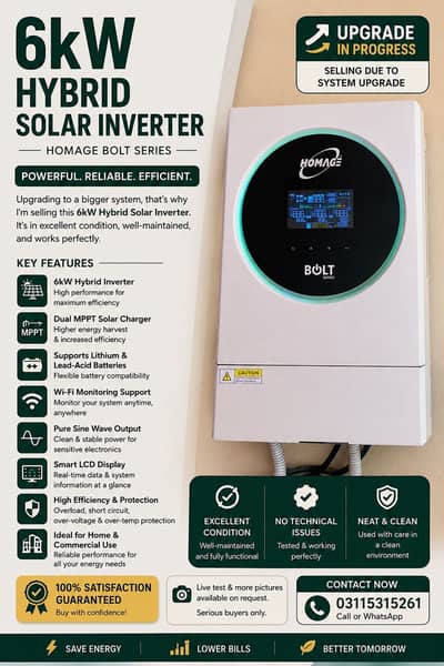 Homage Bolt Series 6kW Hybrid Solar Inverter