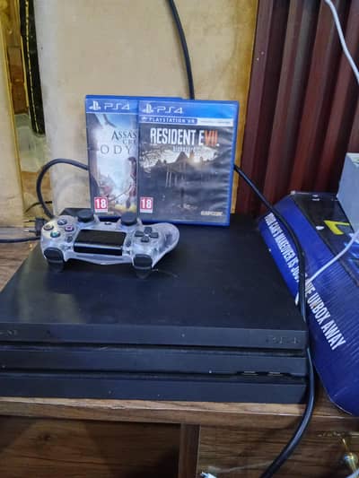 PS4 pro with gta5 and two controllers