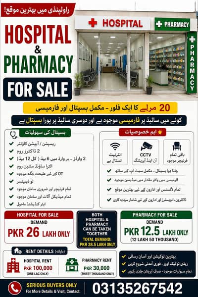 Hospital & Pharmacy For Sale | Business For Sale | Hospital For Sale