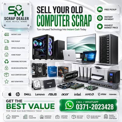 COMPUTER | PC | LAPTOP SCRAP PURCHASE | BEST-MARKET RATES | LAPTOP SEL