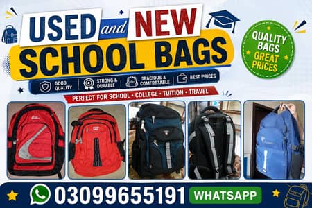 USED AND NEW SCHOOL BAGS IN EXCELLENT CONDITION