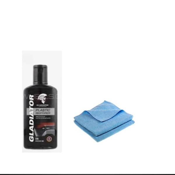 Gladiator Plastic & Trim Restorer | Unpainted Bumper, Rubber & Vinyl Renovation Liquid | UV Defense, Waterproof & Dark Satin Sealant (300ml)